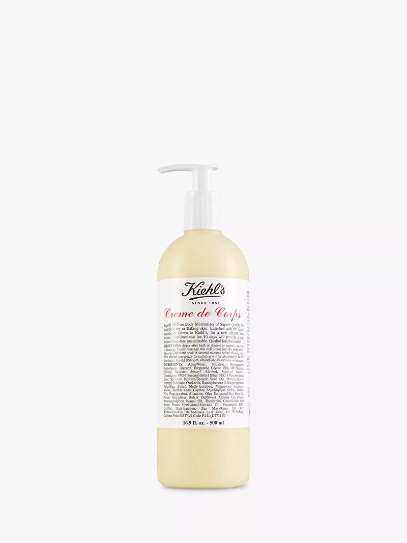 Kiehl's body cream in pump bottle, 500ml, UK version