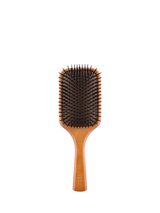 Wooden Hair Paddle Brush for Scalp Treatments and Detangling