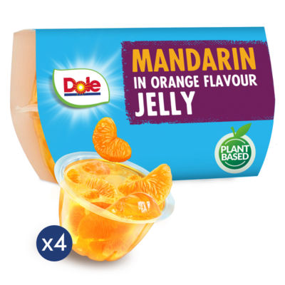 Dole Mandarin Orange Flavour jelly pots 4x123g - British product