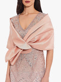 Mikado Pull-Through Wrap in Blush for Evening Wear