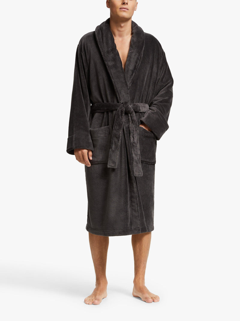 John Lewis sheared fleece robe with pockets and adjustable belt, UK version