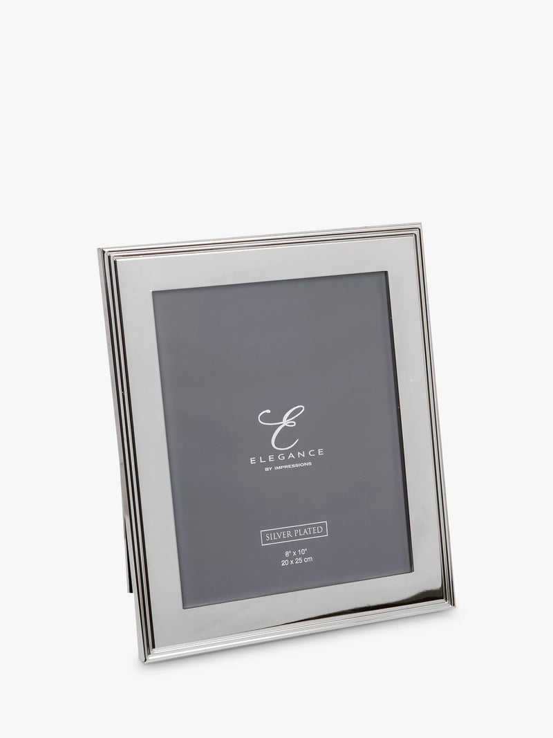 Elegance by Impressions silver plated ribbed photo frame - British product