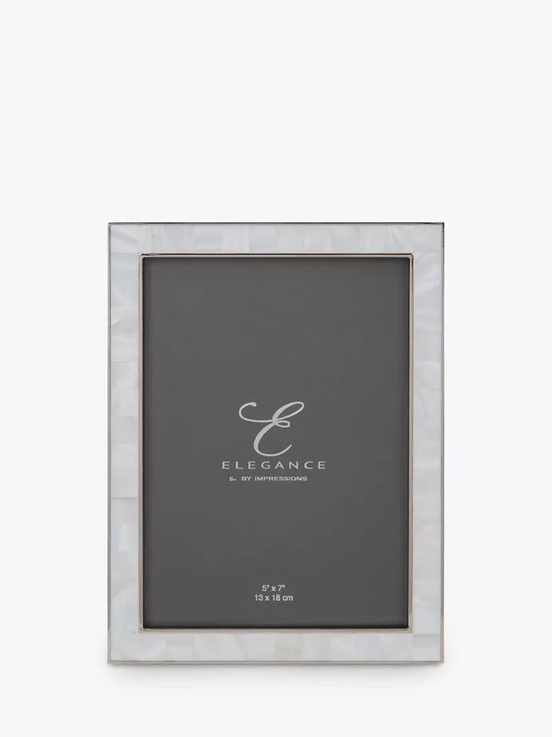 Elegance by Impressions Mother Of Pearl Photo Frame White - British product