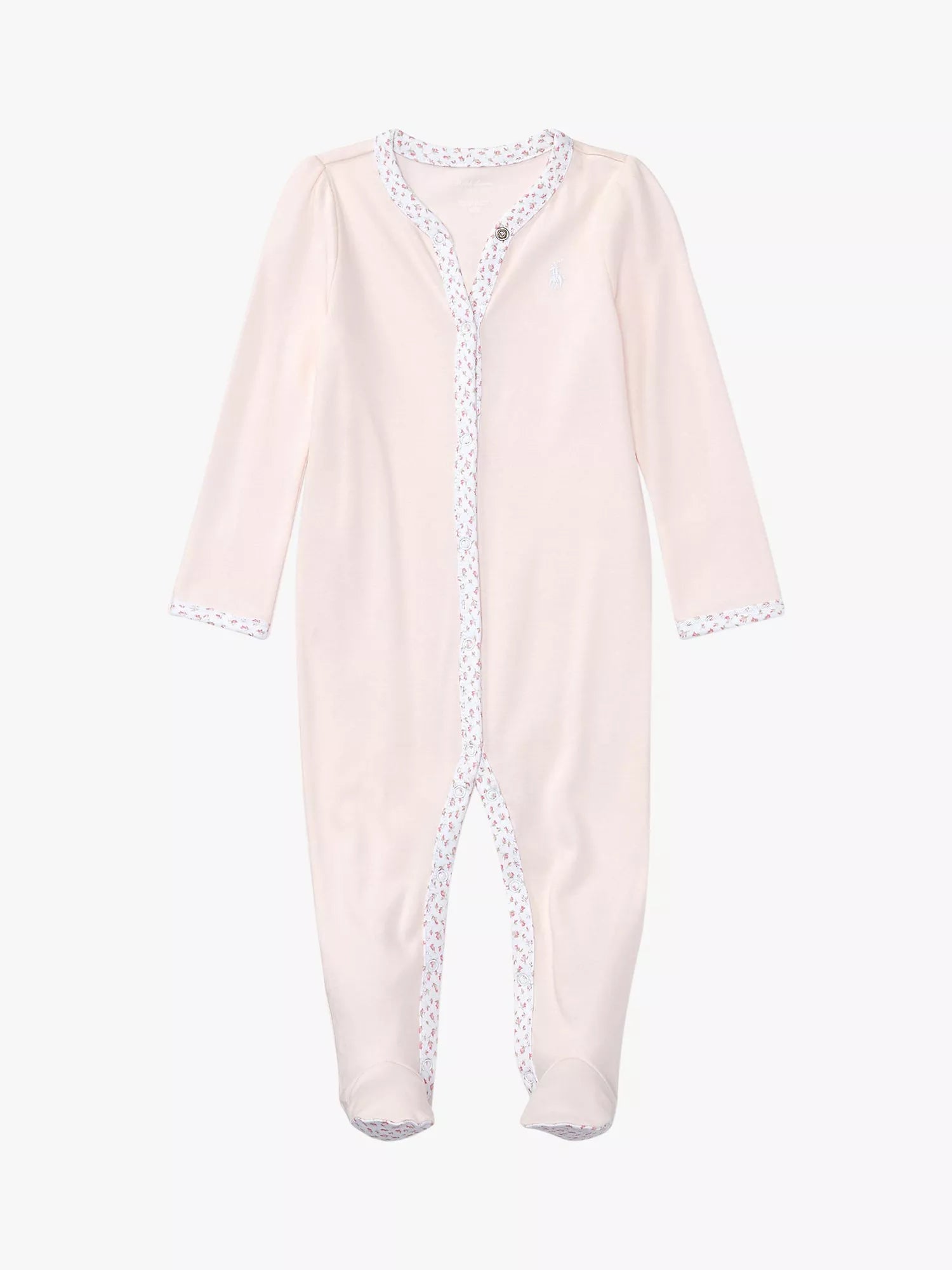 Ralph Lauren Baby Rose Bud Trim Coverall, Delicate Pink - McGrocer