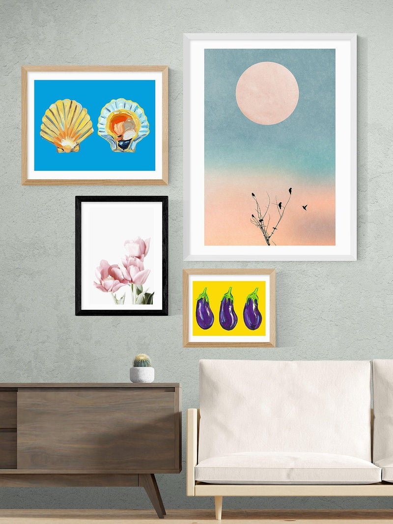 EAST END PRINTS Tulips framed print in white frame - British product