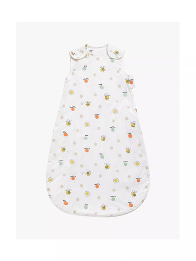 Bee Sun Print Baby Sleeping Bag 1 Tog, White/Multi