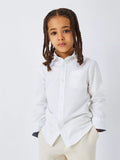 John Lewis Heirloom Collection Textured Cotton Long Sleeve Shirt, White - McGrocer