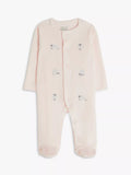 John Lewis baby sheep velour sleepsuit in pink, UK version