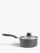 Aluminium Non-Stick Saucepan with Glass Lid, Grey