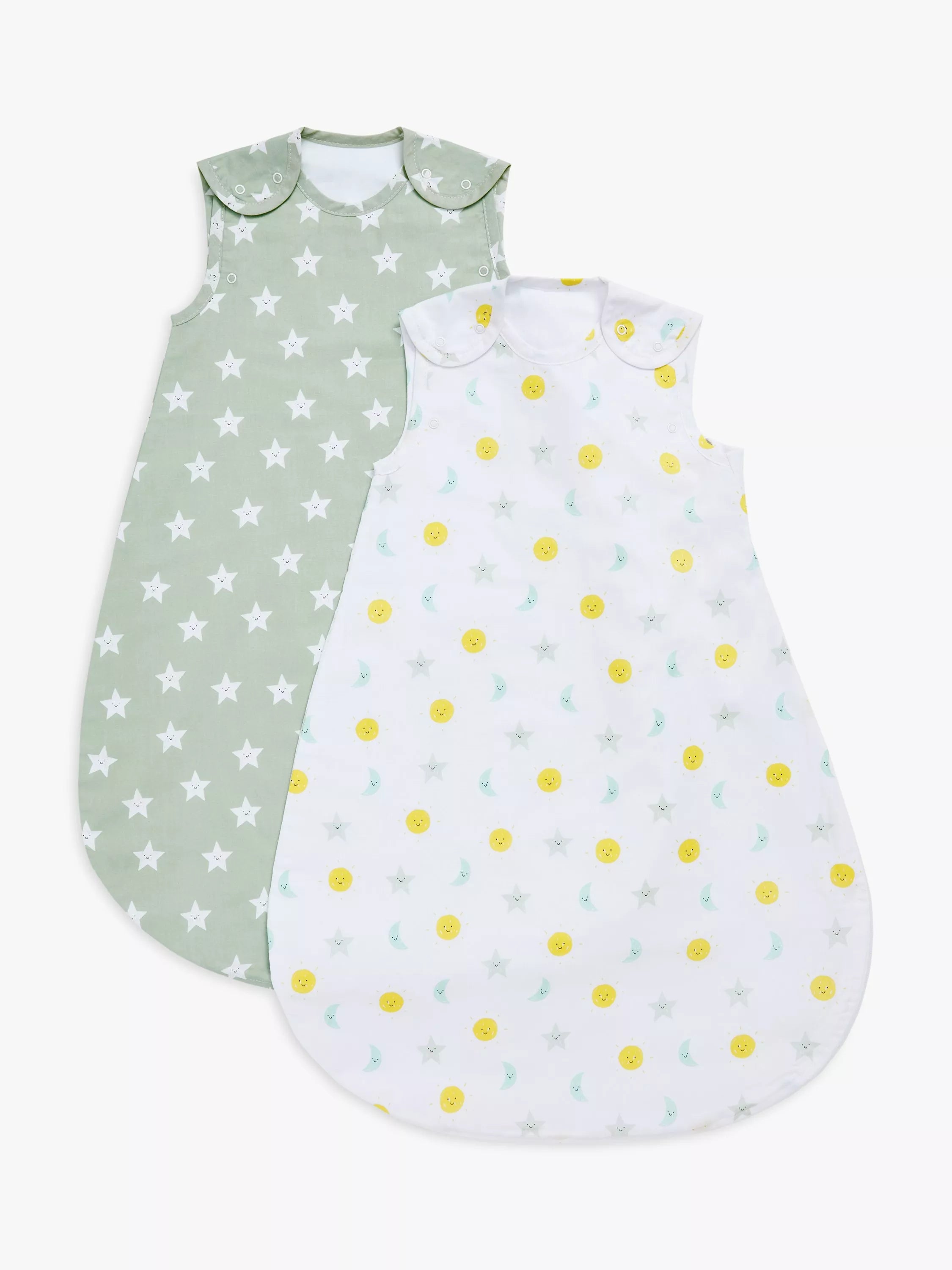 John Lewis ANYDAY Night & Day Print Baby Sleeping Bag, 0.5 Tog, Pack of 2 - McGrocer
