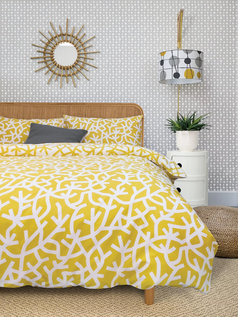 Mini Moderns A Forest duvet cover set in mustard, imported from the UK