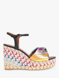 Open-Toed Wedge Heel Sandals with Fabric Upper, Heel Height 10.5cm