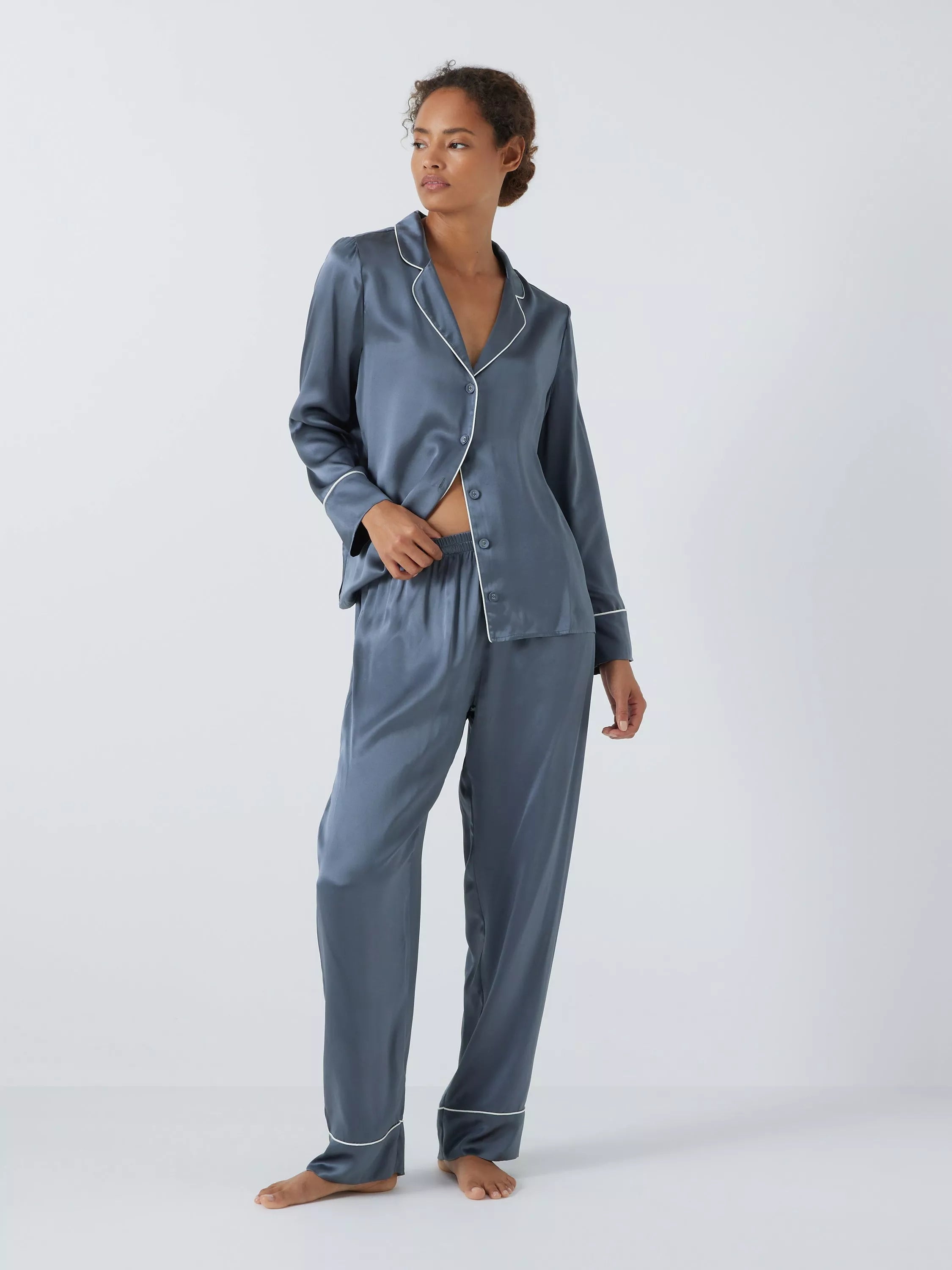 John Lewis Piped Silk Pyjama Set - McGrocer