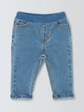 John Lewis baby ribbed waist elasticated jeans in blue, UK version
