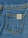 John Lewis baby ribbed waist elasticated jeans in blue, UK version