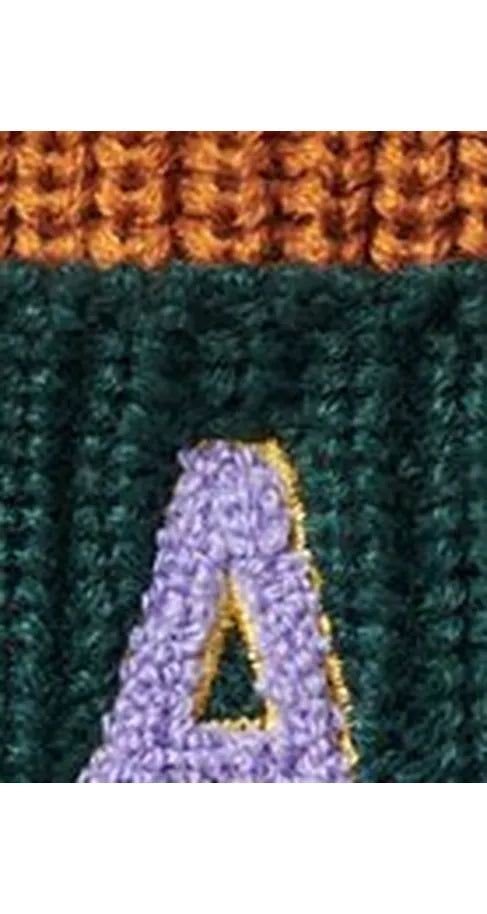 Small Stuff Kids' Initial Knitted Beanie Hat, Beige - McGrocer