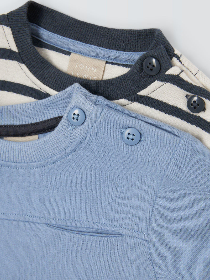 John Lewis baby sweatshirt pack of 2 blue multi, UK version