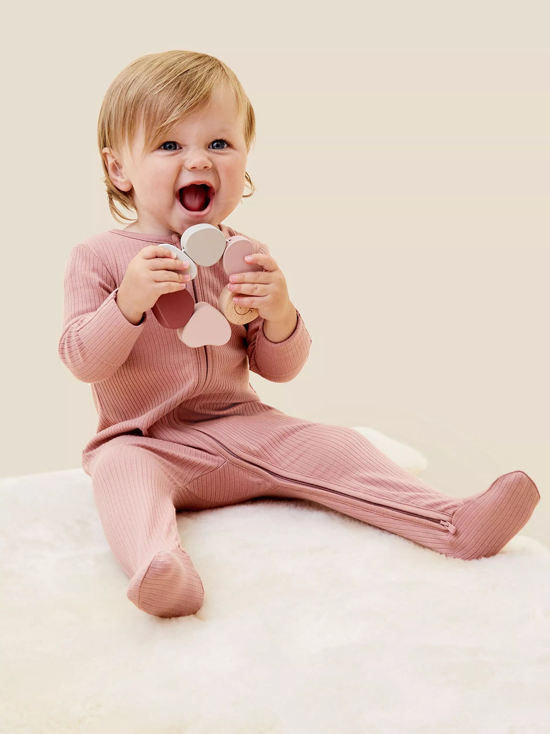 MORI Baby Clever Zip Ribbed Sleepsuit - McGrocer