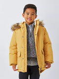 John Lewis Kids' Faux Fur Trim Parka, Yellow - McGrocer