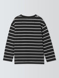 John Lewis kids' Breton stripe top in black, UK version