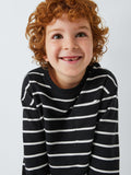 John Lewis kids' Breton stripe top in black, UK version