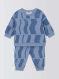 John Lewis ANYDAY Baby Splice Cotton Sweatshirt & Joggers Set, Blue - McGrocer
