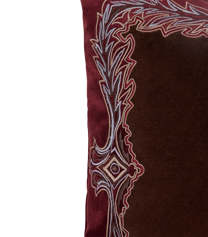 Etro cotton velvet embroidered Kiri cushion 45cm x 45cm - British product