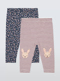 John Lewis Baby Bunny and Flowers Leggings, Pack of 2, Multi - McGrocer