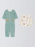 John Lewis Baby Lion T-Shirt, Velour Jacket and Trousers Set, Multi - McGrocer
