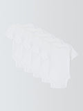 John Lewis White Cotton Short Sleeve Rib Baby Bodysuits Pack of 5, UK version