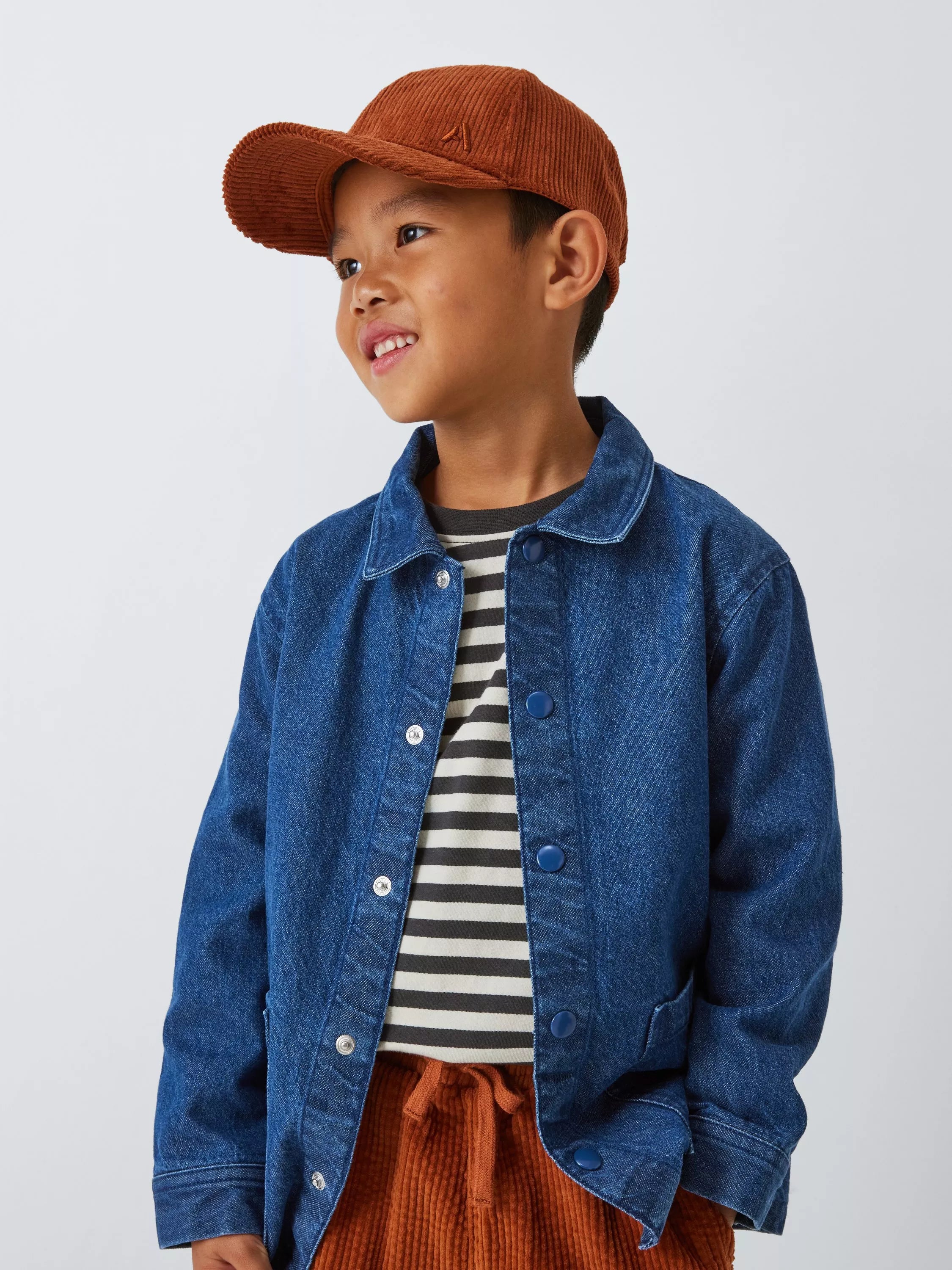 John Lewis ANYDAY Kids' Corduroy Cap, Brown - McGrocer
