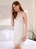 Truly Lace Trim Silk Nightdress - McGrocer