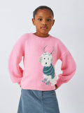 John Lewis Kids' Christmas Sequin Dog Jumper, Pink - McGrocer