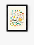 EAST END PRINTS framed art print with bugs illustration - British product