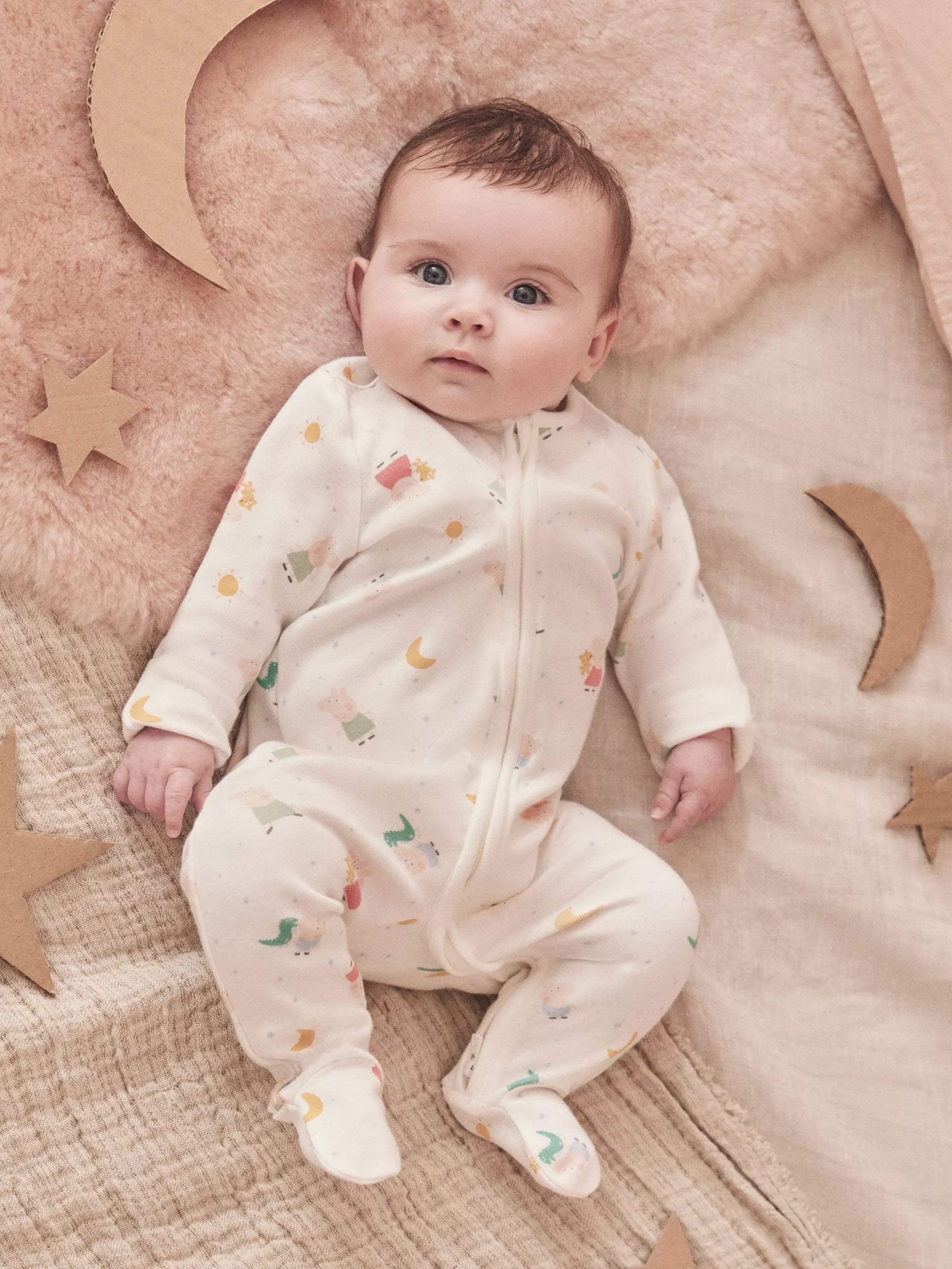 Peppa Pig Baby Printed Sleepsuit, White/Multi - McGrocer