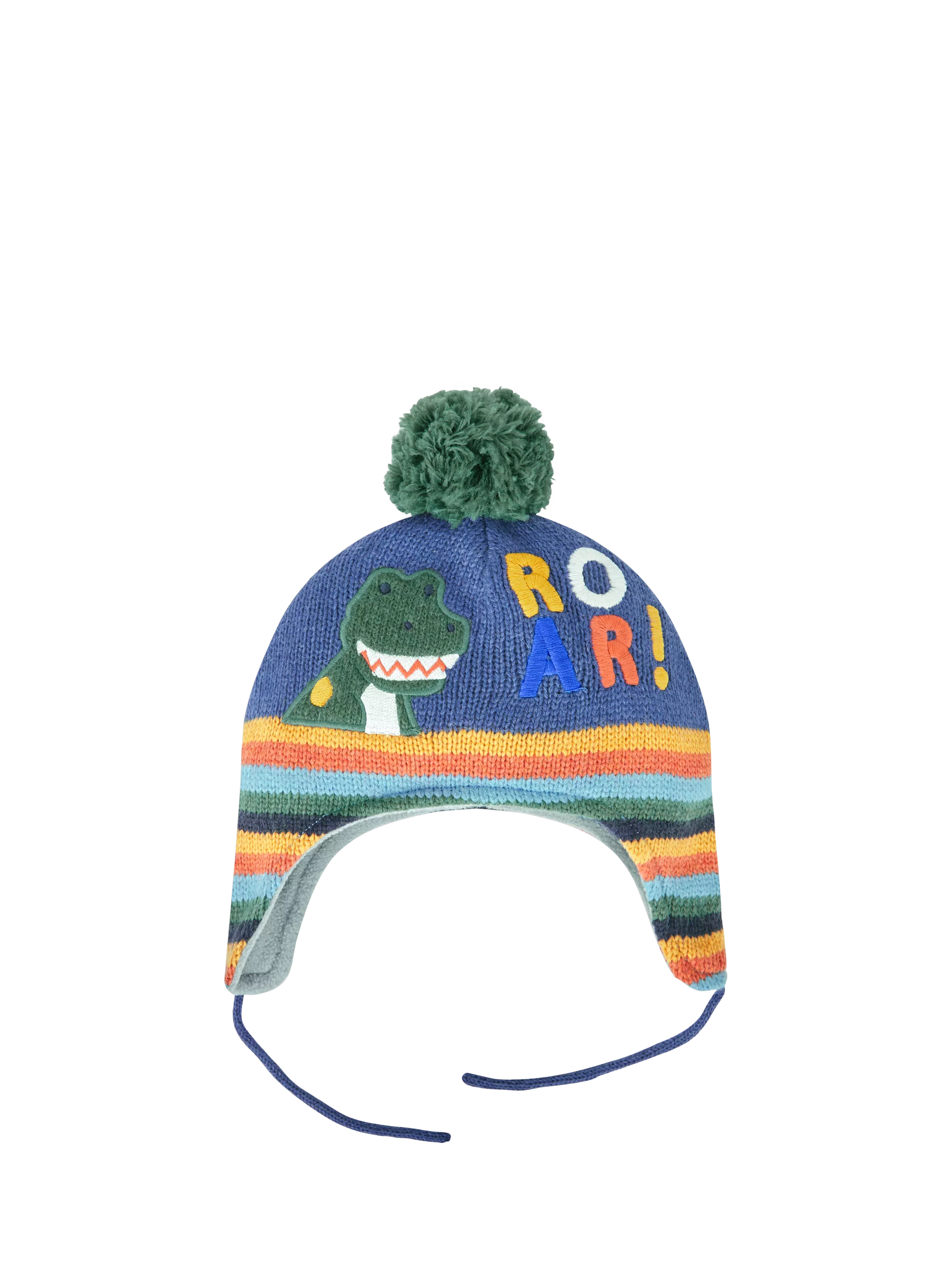 JoJo Maman Bébé Kids' Dinosaur Roar Hat, Indigo/Multi - McGrocer