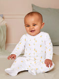 JoJo Maman Bébé Baby Lemon Embroidered Sleepsuit, White/Multi - McGrocer