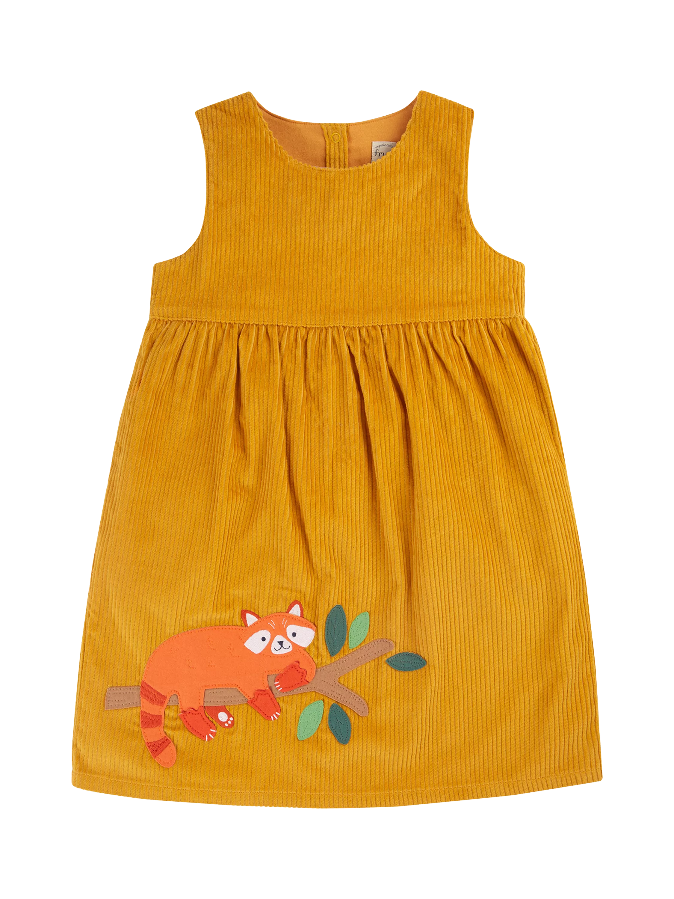 Frugi Kids' Lovely Lily Cord Dress, Gold - McGrocer