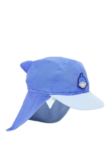 Kids' Sun Cap with Peak and Neck Protector in Blue