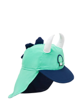 Kids' Sun Cap with Peak and Neck Protector, Green