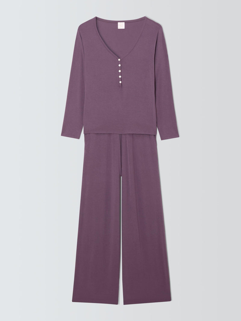 John Lewis Wide Leg Modal Henley Pyjama Set, UK version