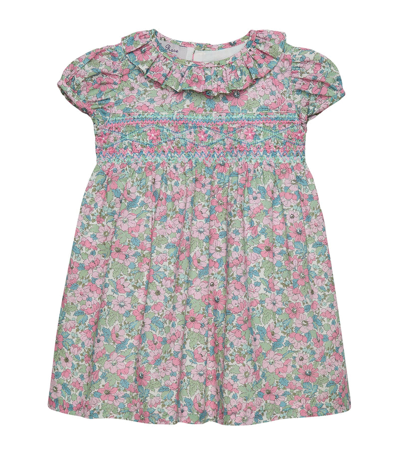 Trotters cotton smocked Liberty print dress 3-24 months (British brand)