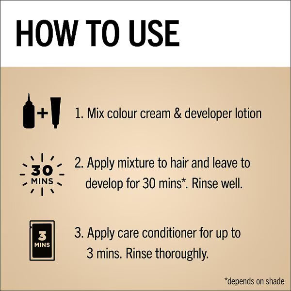 Schwarzkopf Oleo Intense Black Brown Permanent Hair Dye (British brand)