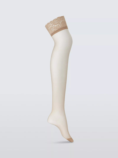 15 Denier Lace Hold-Ups, Pack of 2, Almond