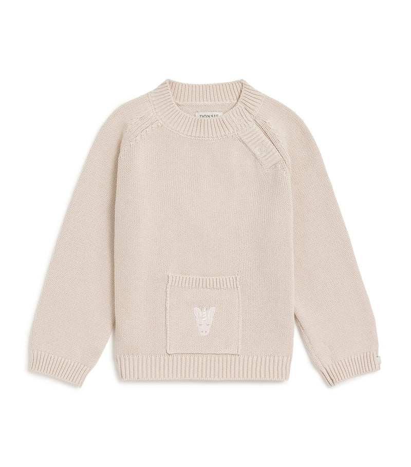 Donsje Organic Cotton Unicorn Loeke Baby Sweater 6-30 Months - British product