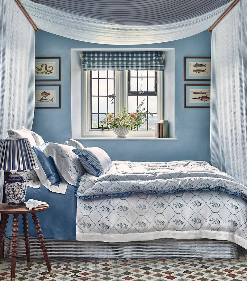 Gingerlily x Memo Press Silk Forget Me Not Super King Duvet Cover (260cm x 220cm)