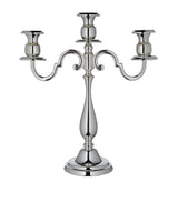 Greggio Three-Arm Candelabra Silver Plated Candle Holder