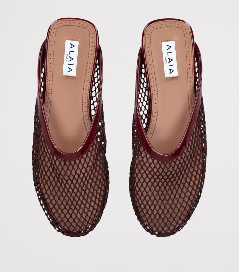 Alaïa Fishnet Mules flat shoes with mesh upper - British product