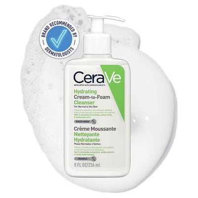 CeraVe Cream to Foam Cleanser Hyaluronic Acid Facial Cleanser 236ml
