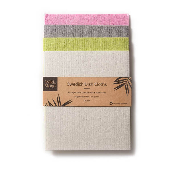 Wild & Stone | Compostable Swedish Dish Cloths - Set of 4 GOODS Superdrug